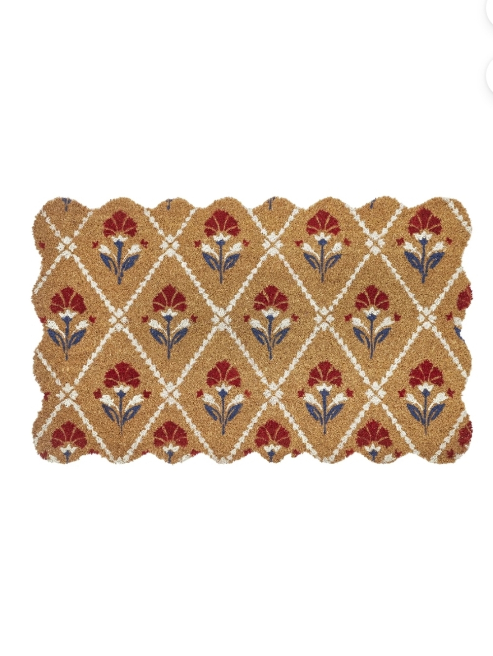 My Texas House Floral Coir Outdoor Doormat, Red/White/Blue, 30" x
18"